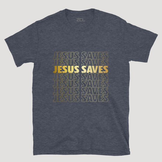 Jesus Saves Tee (Gold Logo) - Zamage
