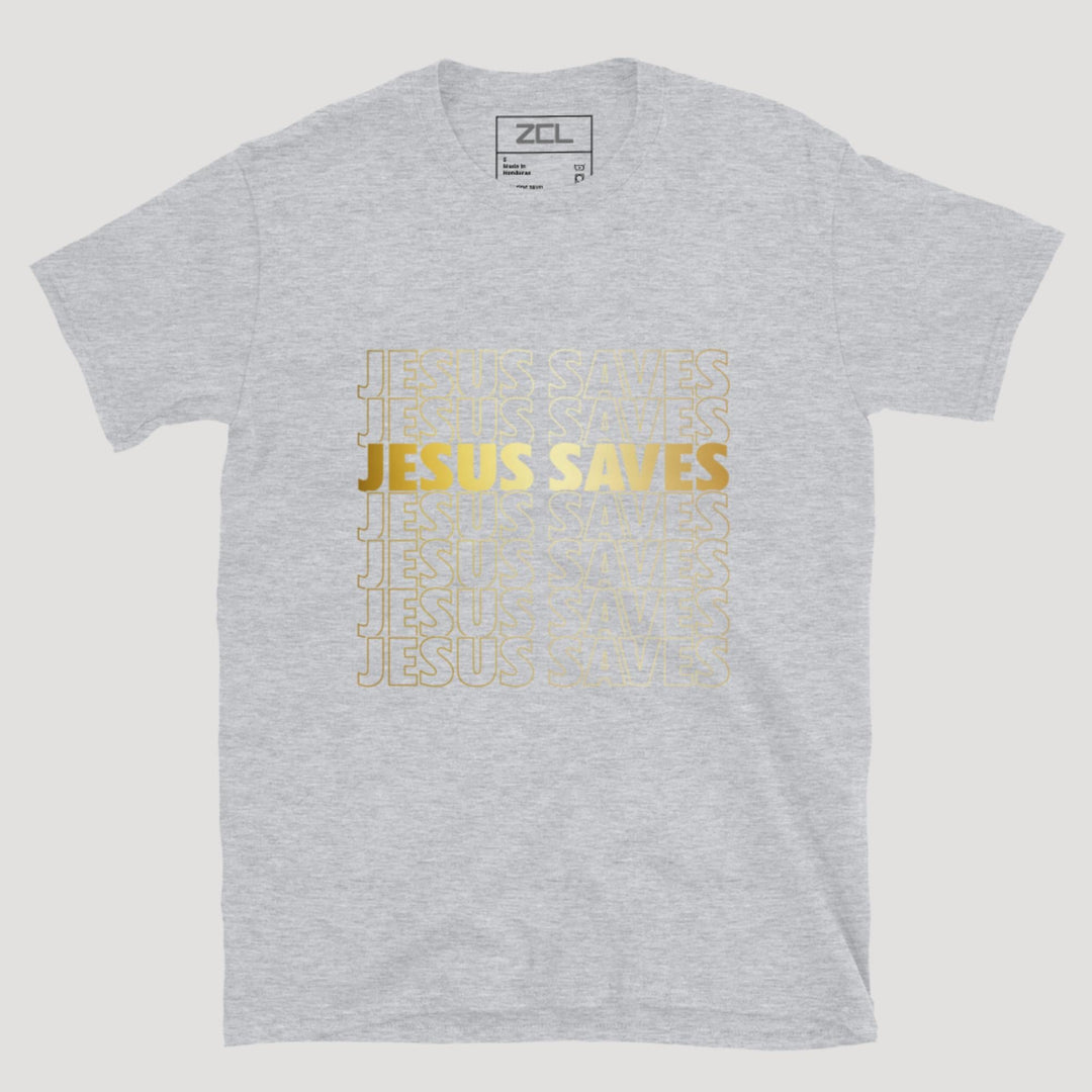 Jesus Saves Tee (Gold Logo) - Zamage