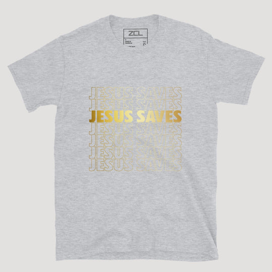 Jesus Saves Tee (Gold Logo) - Zamage