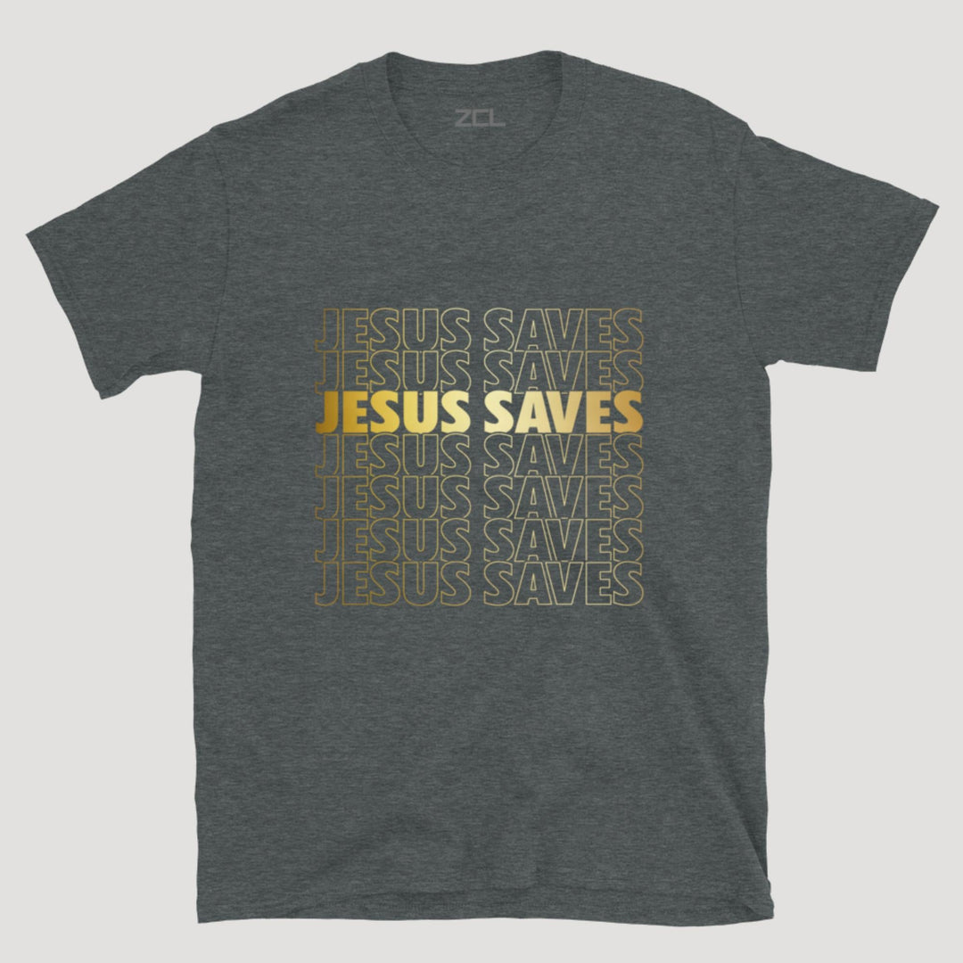Jesus Saves Tee (Gold Logo) - Zamage