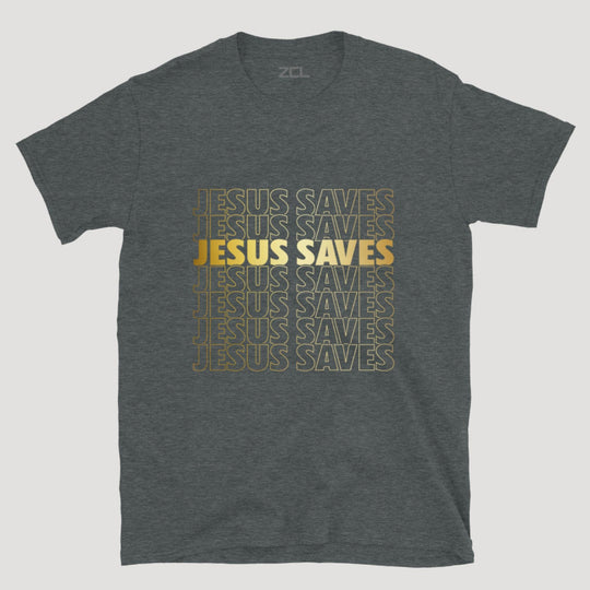 Jesus Saves Tee (Gold Logo) - Zamage