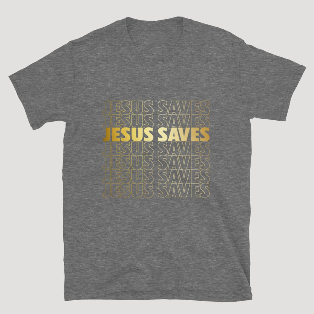 Jesus Saves Tee (Gold Logo) - Zamage