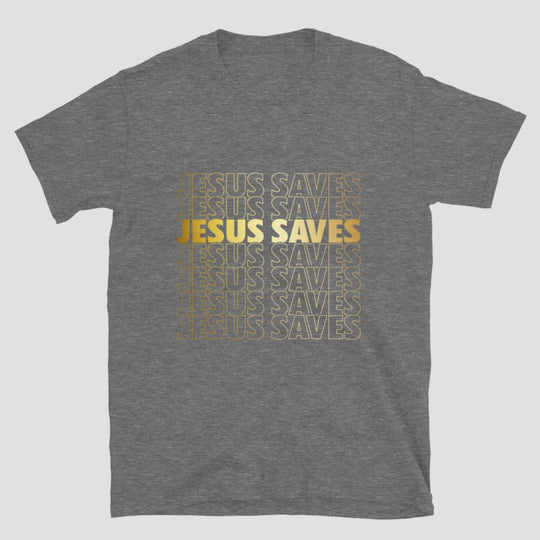 Jesus Saves Tee (Gold Logo) - Zamage