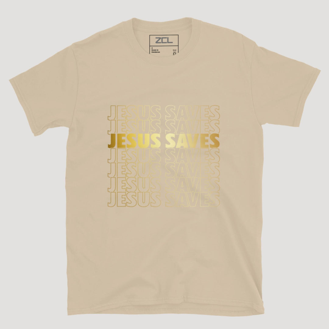 Jesus Saves Tee (Gold Logo) - Zamage
