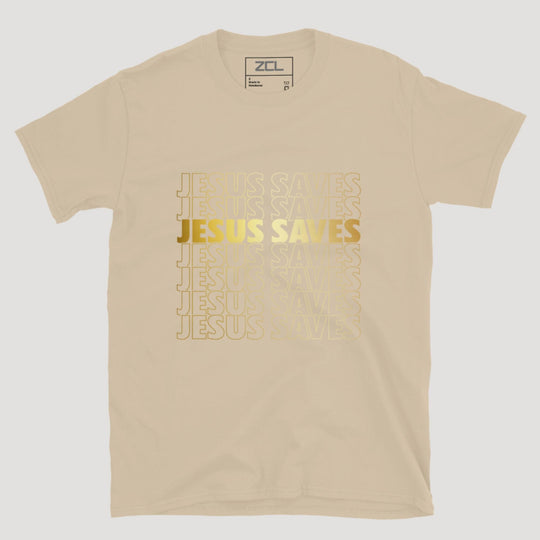 Jesus Saves Tee (Gold Logo) - Zamage