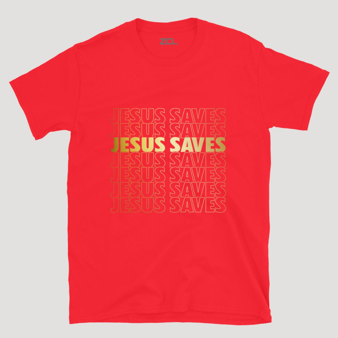 Jesus Saves Tee (Gold Logo) - Zamage