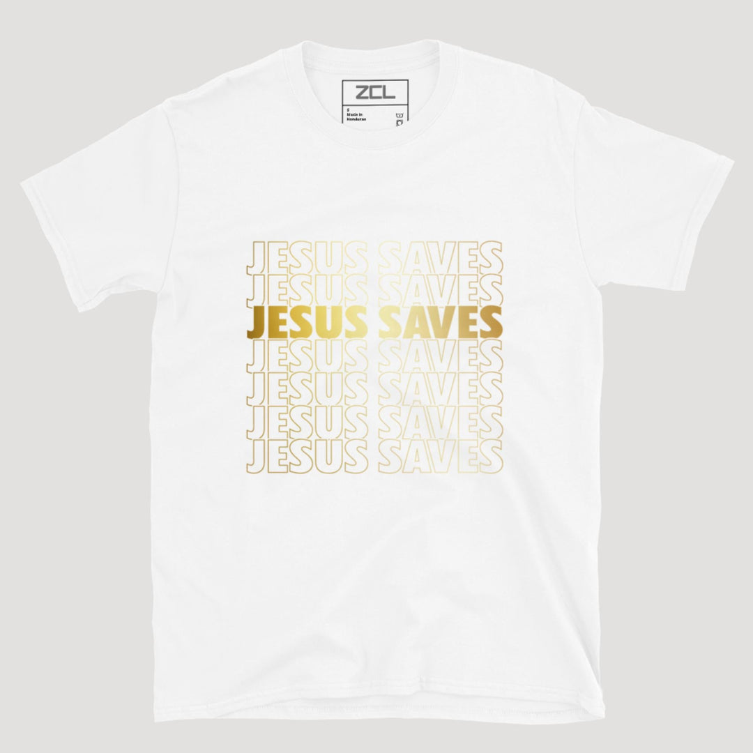 Jesus Saves Tee (Gold Logo) - Zamage