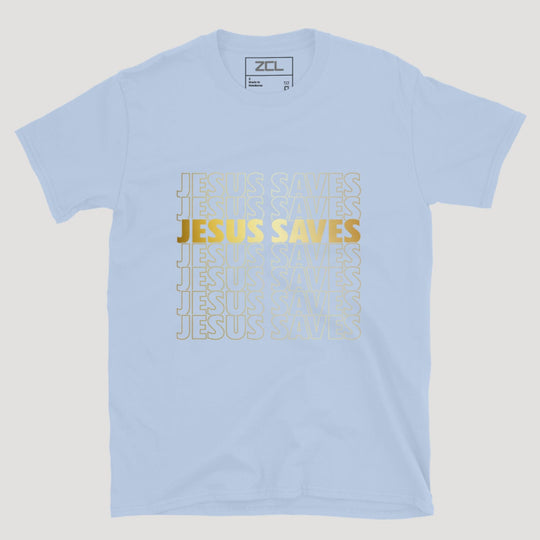Jesus Saves Tee (Gold Logo) - Zamage