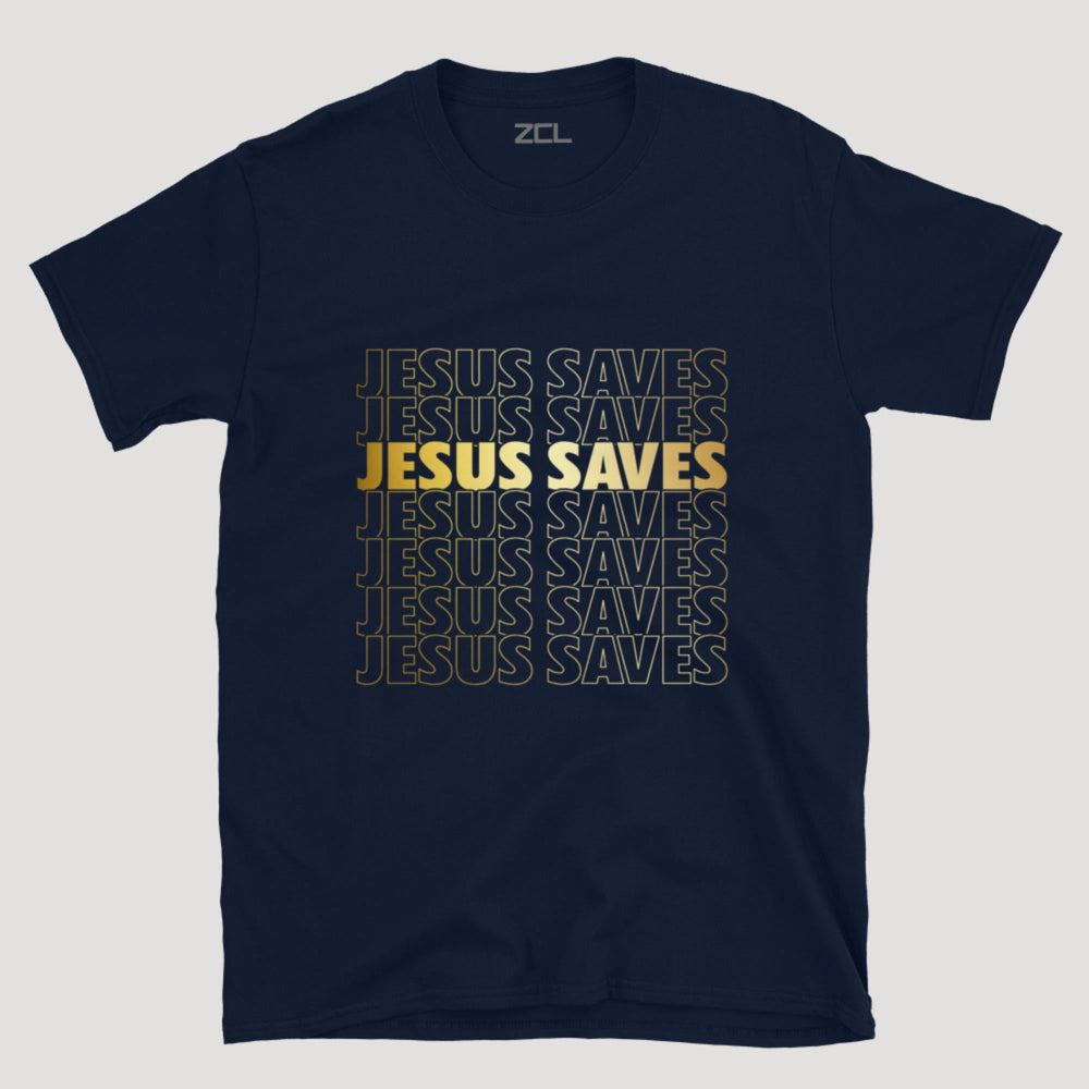 Jesus Saves Tee (Gold Logo) - Zamage
