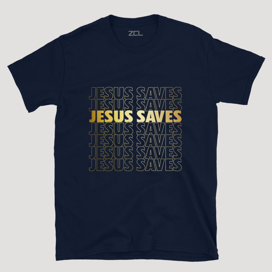 Jesus Saves Tee (Gold Logo) - Zamage