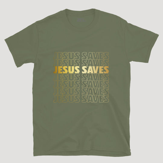 Jesus Saves Tee (Gold Logo) - Zamage