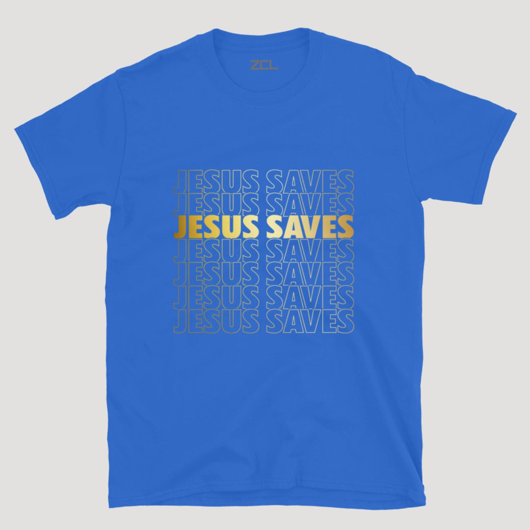 Jesus Saves Tee (Gold Logo) - Zamage