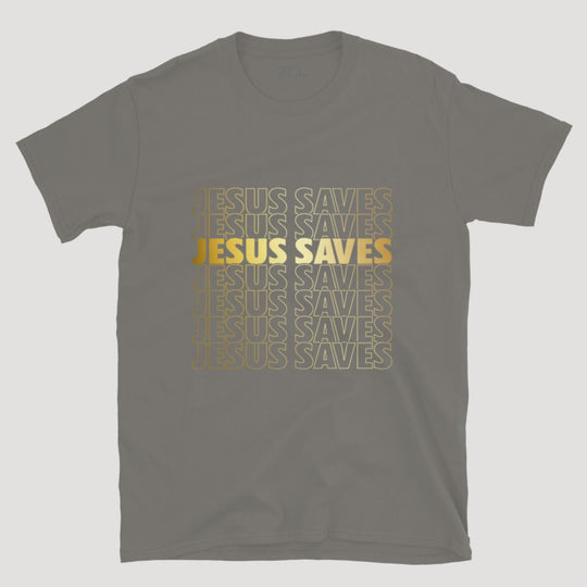 Jesus Saves Tee (Gold Logo) - Zamage