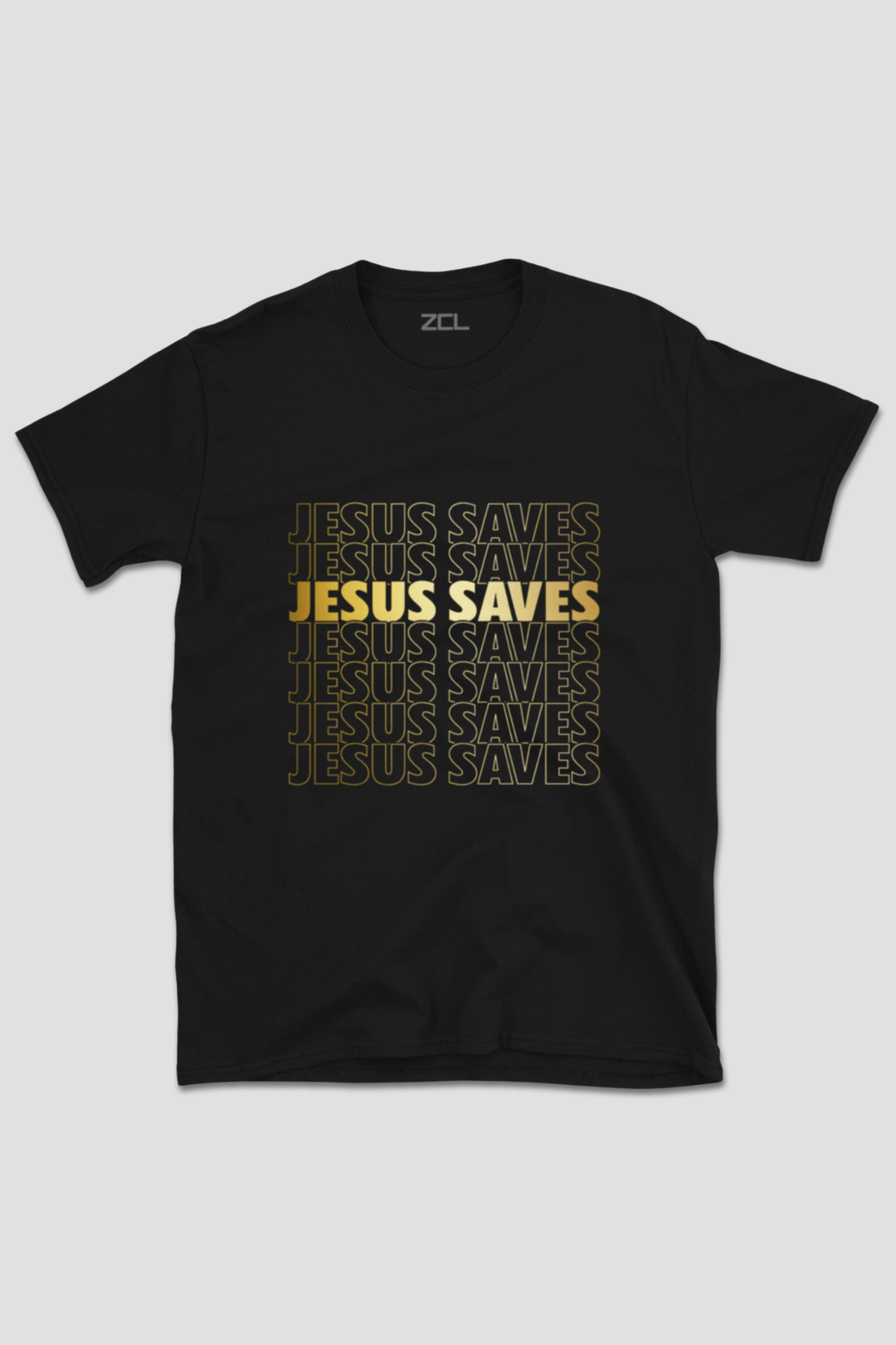 Jesus Saves Tee (Gold Logo) - Zamage
