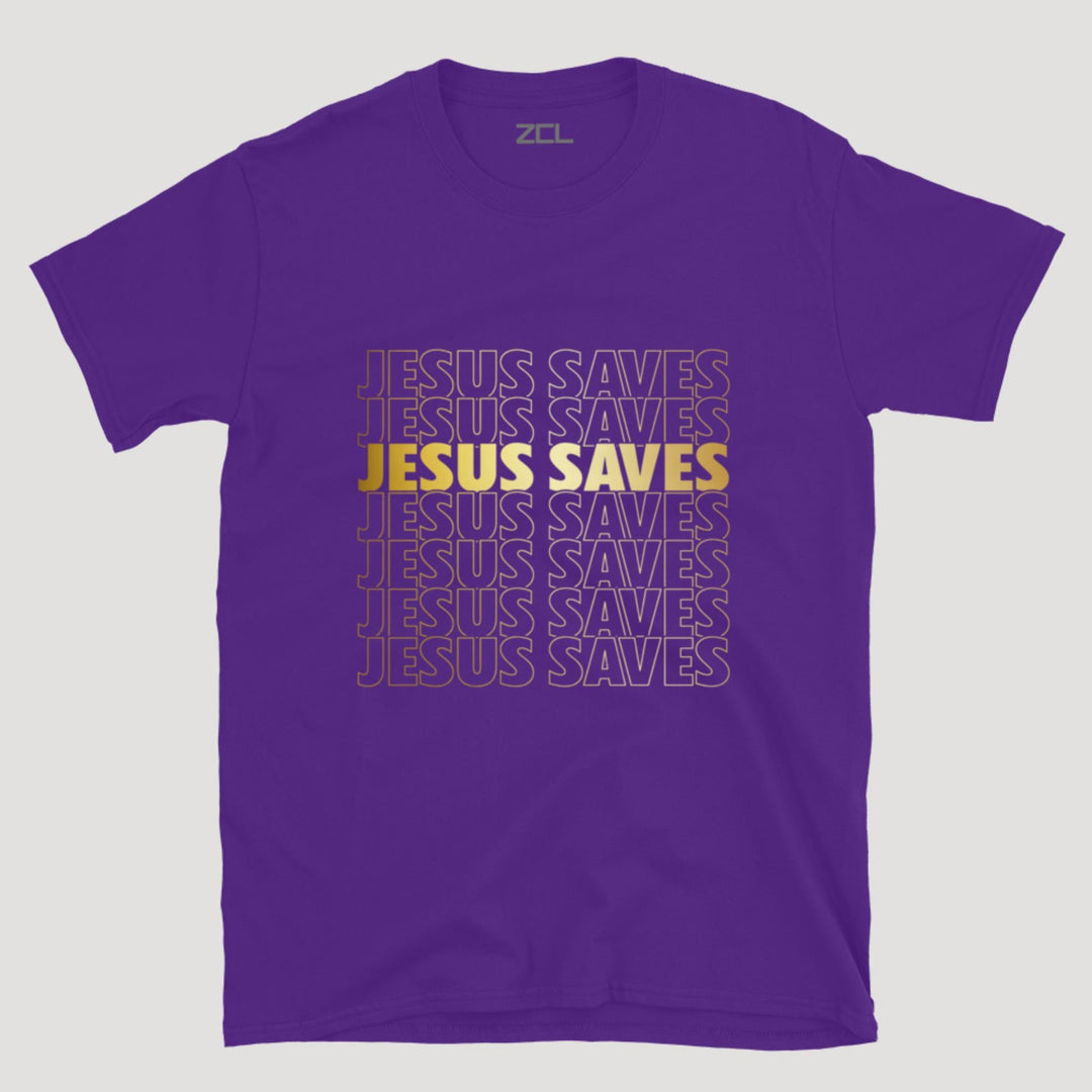 Jesus Saves Tee (Gold Logo) - Zamage