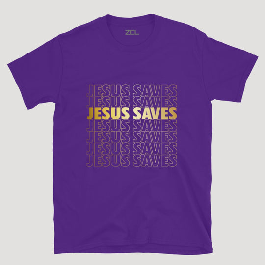 Jesus Saves Tee (Gold Logo) - Zamage