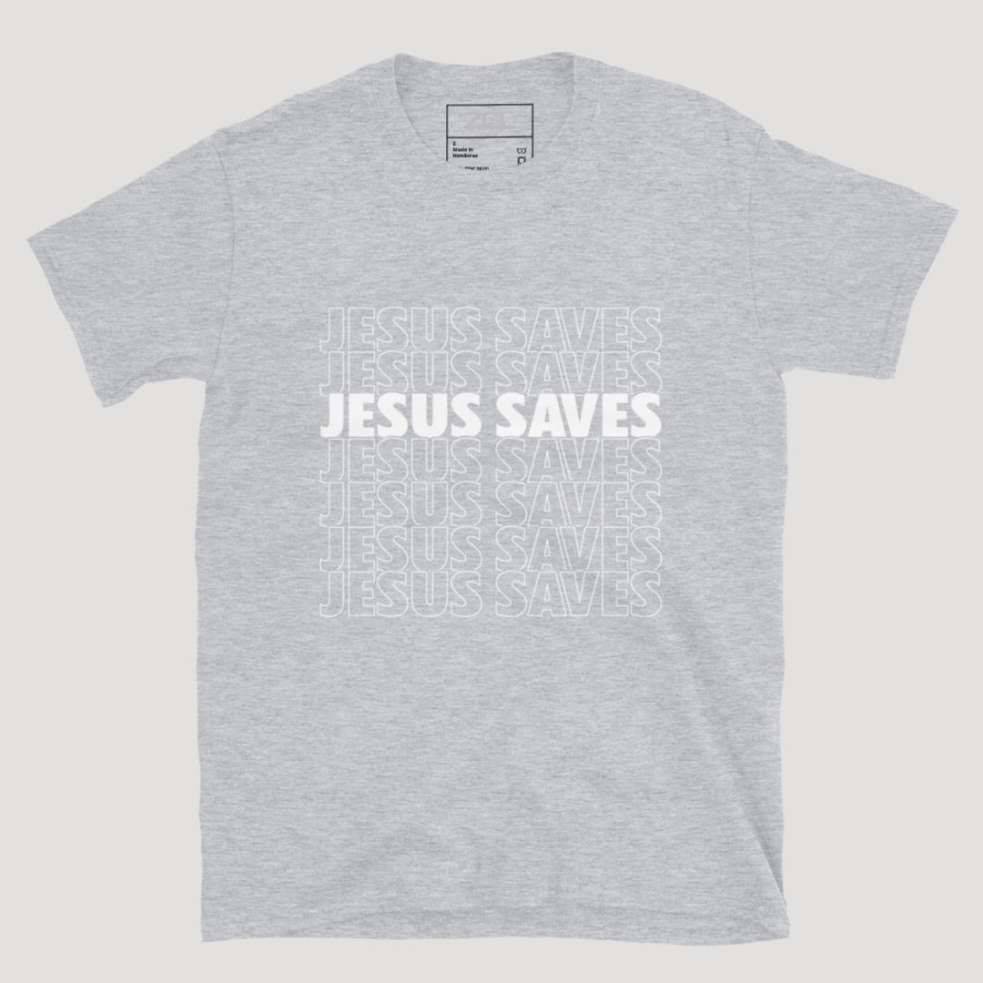 Jesus Saves Tee (White Logo) - Zamage