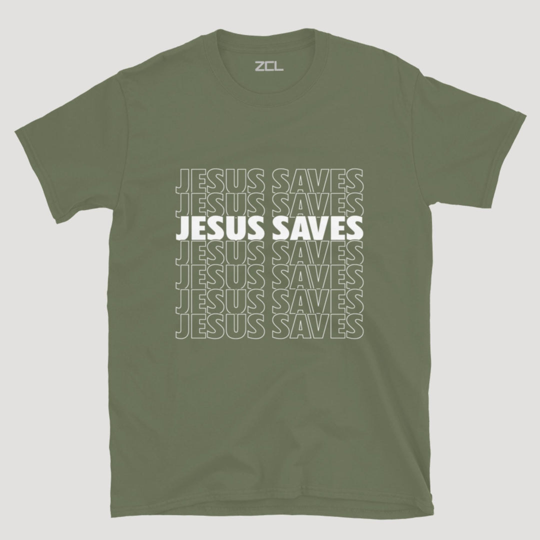 Jesus Saves Tee (White Logo) - Zamage