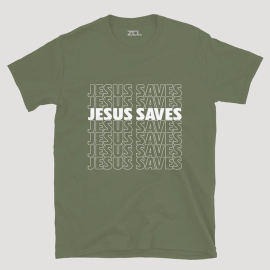 Jesus Saves Tee (White Logo) - Zamage