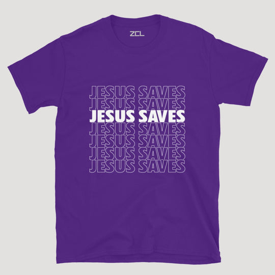 Jesus Saves Tee (White Logo) - Zamage
