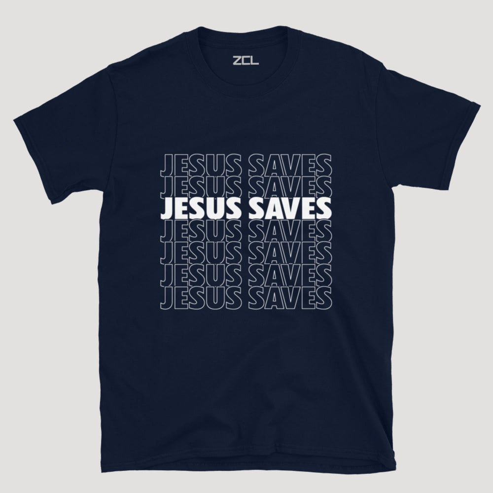 Jesus Saves Tee (White Logo) - Zamage