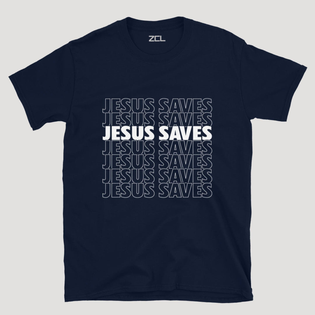Jesus Saves Tee (White Logo) - Zamage