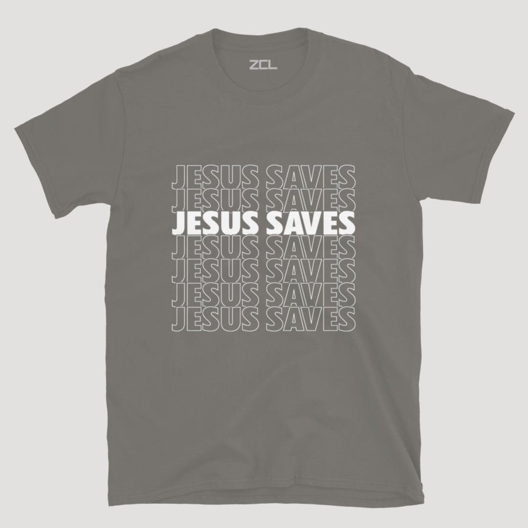 Jesus Saves Tee (White Logo) - Zamage