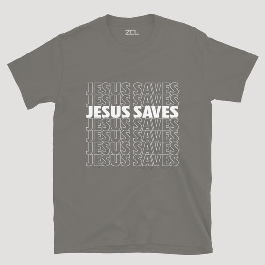 Jesus Saves Tee (White Logo) - Zamage