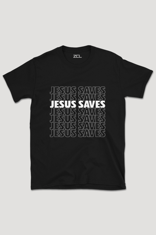 Jesus Saves Tee (White Logo) - Zamage