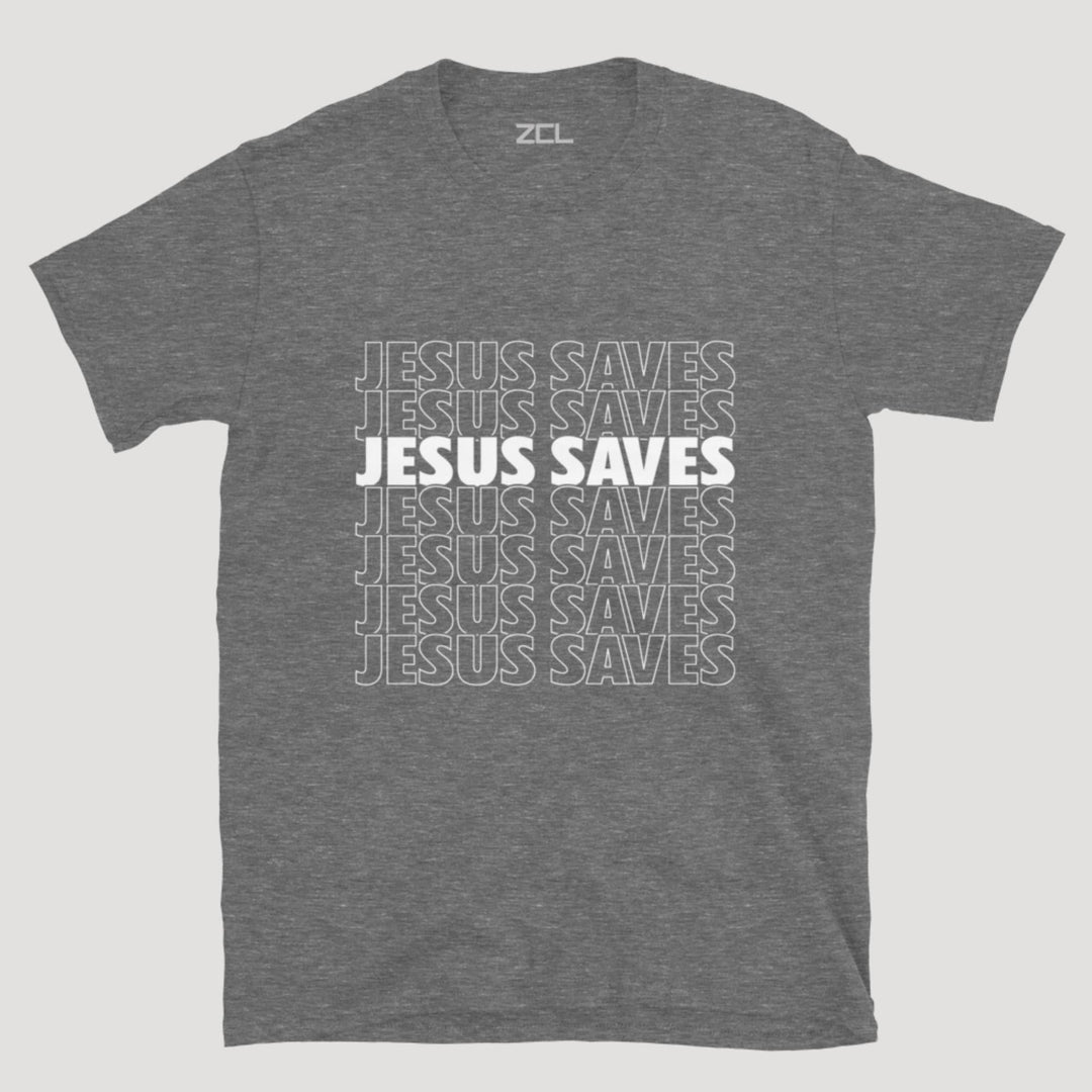 Jesus Saves Tee (White Logo) - Zamage
