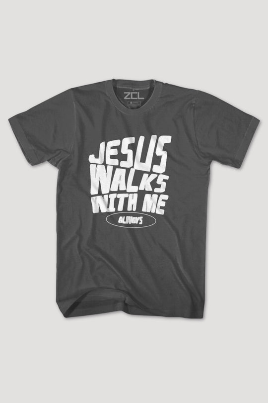 Jesus Walks With Me Tee (White Logo) - Zamage