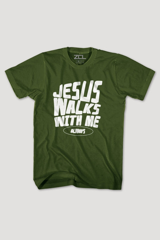 Jesus Walks With Me Tee (White Logo) - Zamage