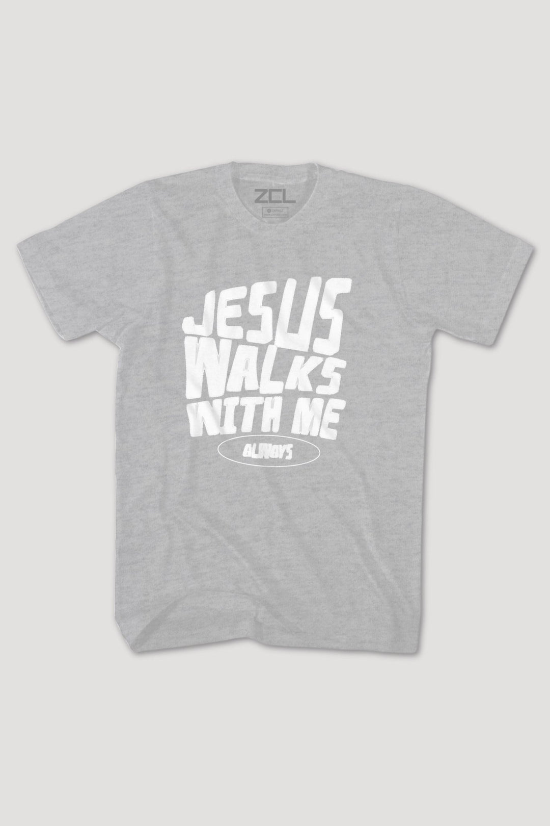 Jesus Walks With Me Tee (White Logo) - Zamage