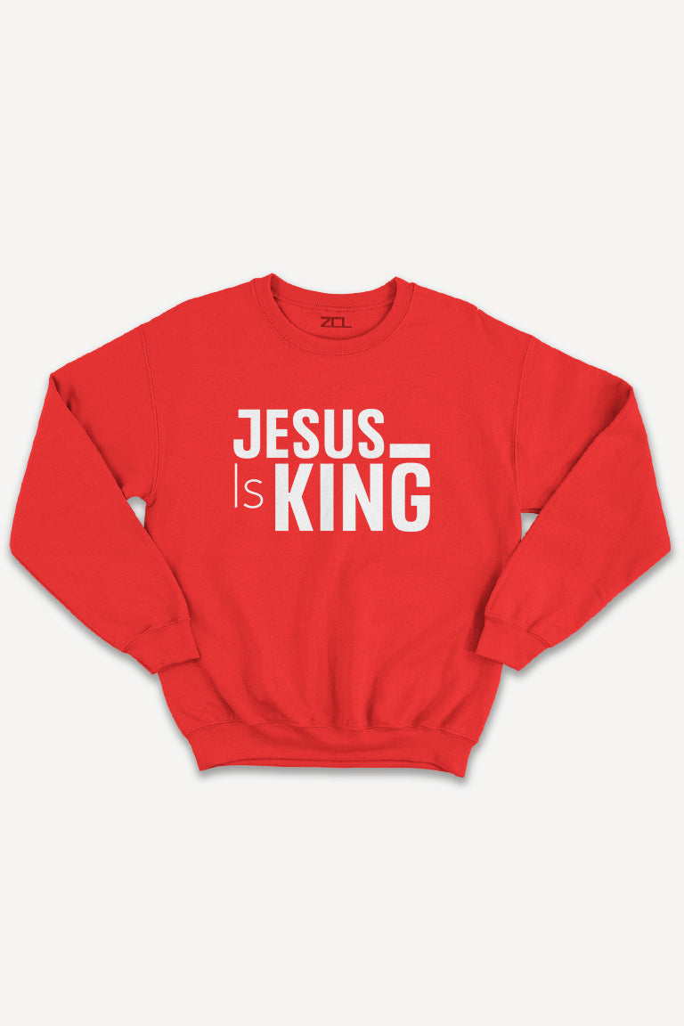 Jesus Is King Crewneck Sweatshirt (White Logo)