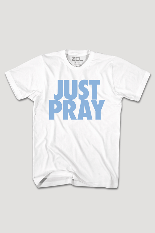 Just Pray Tee (Powder Blue Logo) - Zamage