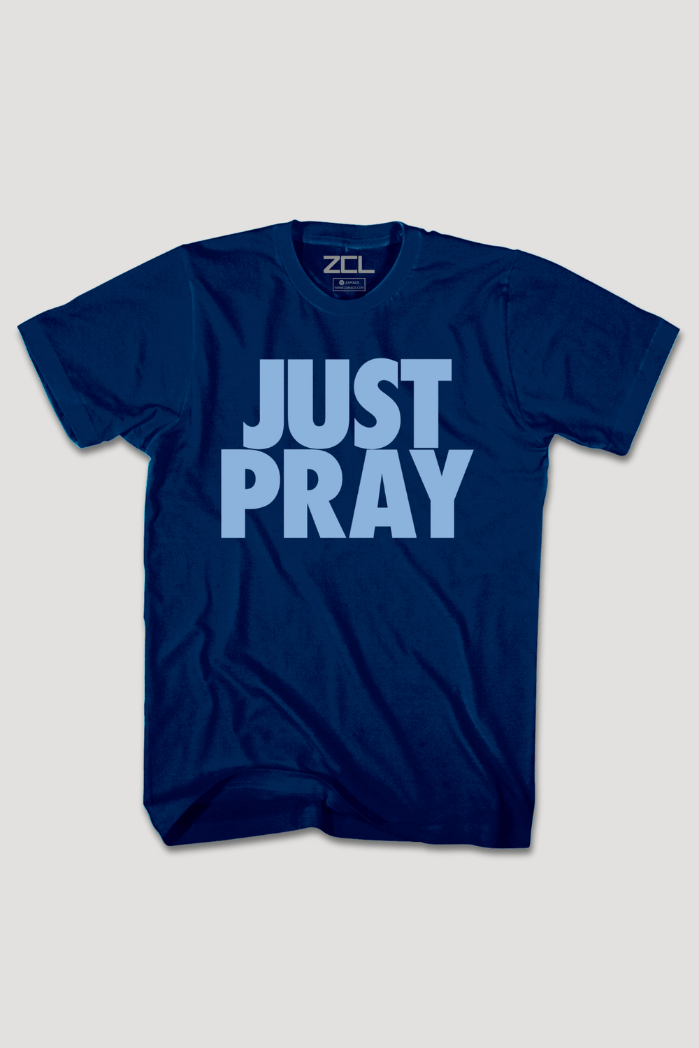 Just Pray Tee (Powder Blue Logo) - Zamage