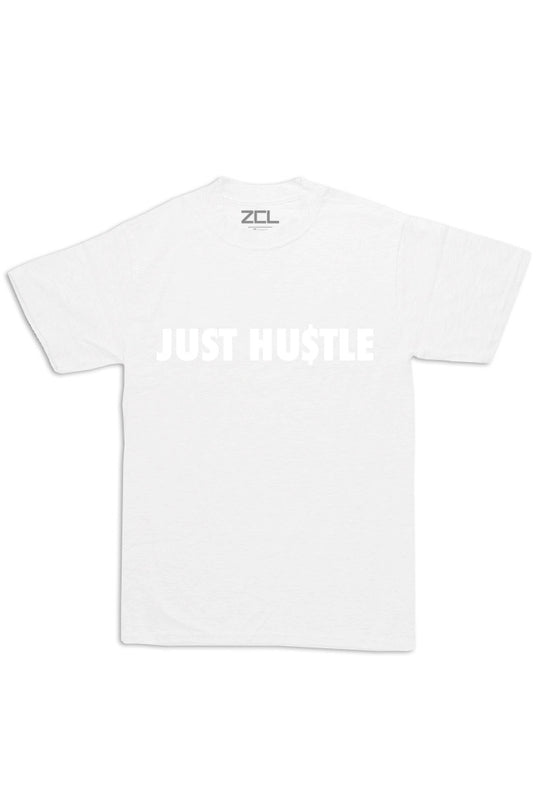 Oversized Just Hustle Tee (White Logo) - Zamage