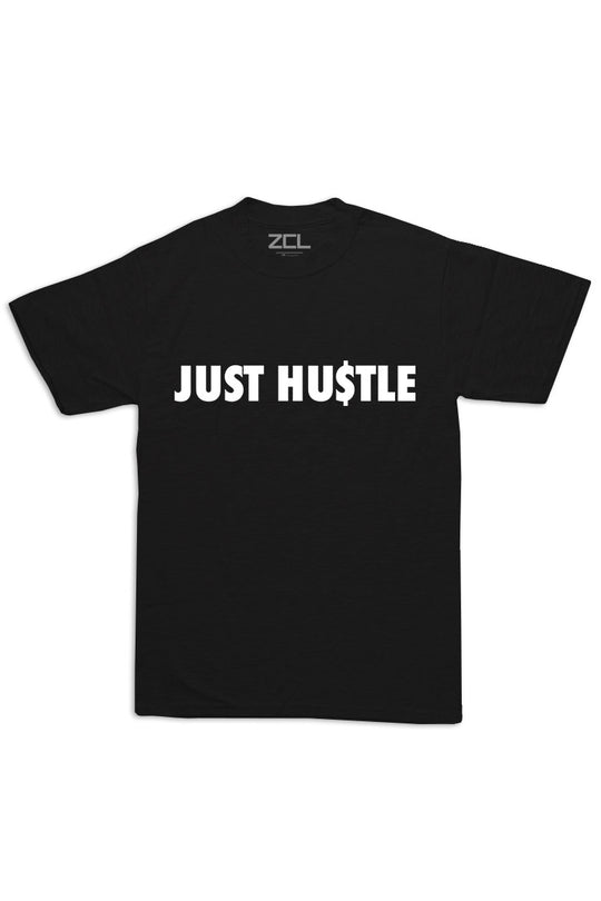 Oversized Just Hustle Tee (White Logo) - Zamage