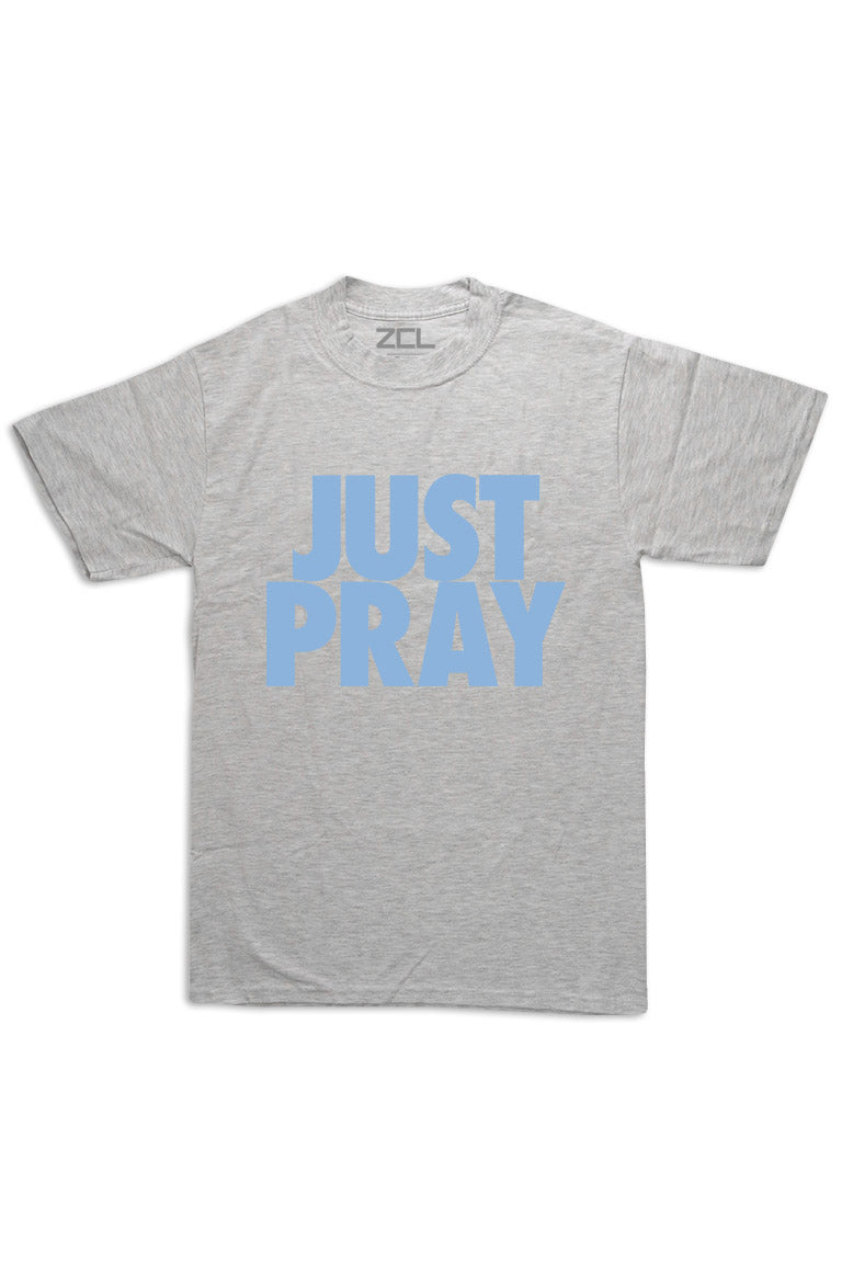Oversized Just Pray Tee (Powder Blue Logo) - Zamage