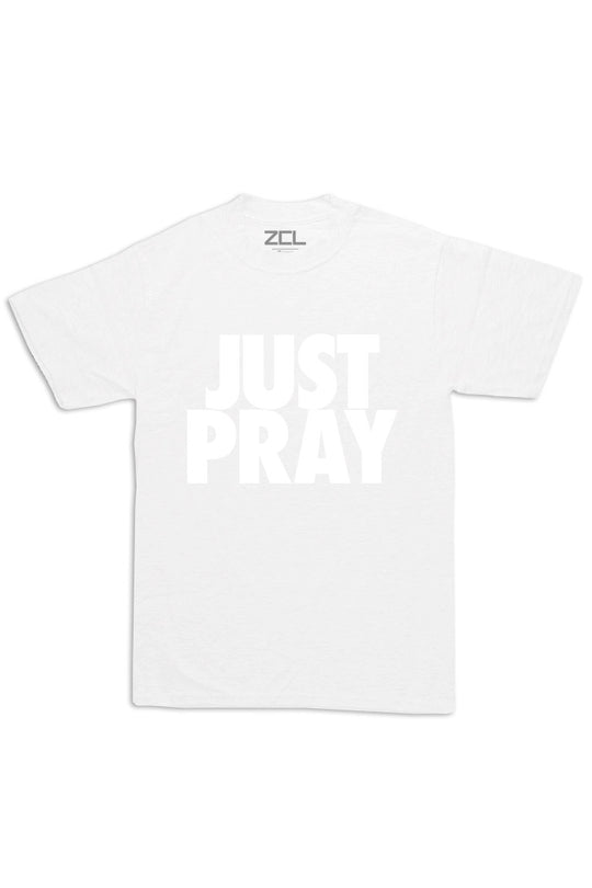 Oversized Just Pray Tee (White Logo) - Zamage