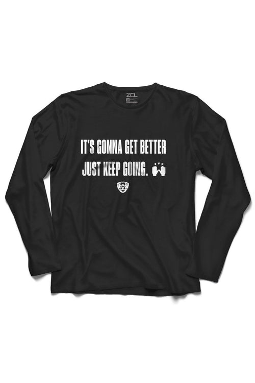 Keep Going Long Sleeve Tee (White Logo) - Zamage