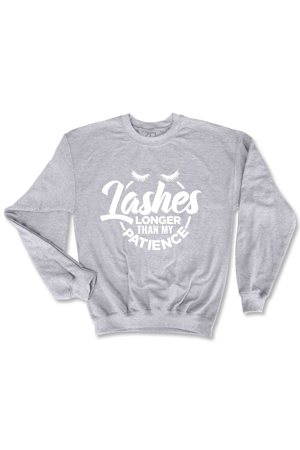 Lashes Longer Than My Patience Crewneck Sweatshirt (White Logo) - Zamage