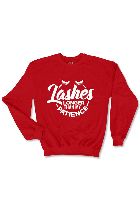Lashes Longer Than My Patience Crewneck Sweatshirt (White Logo) - Zamage