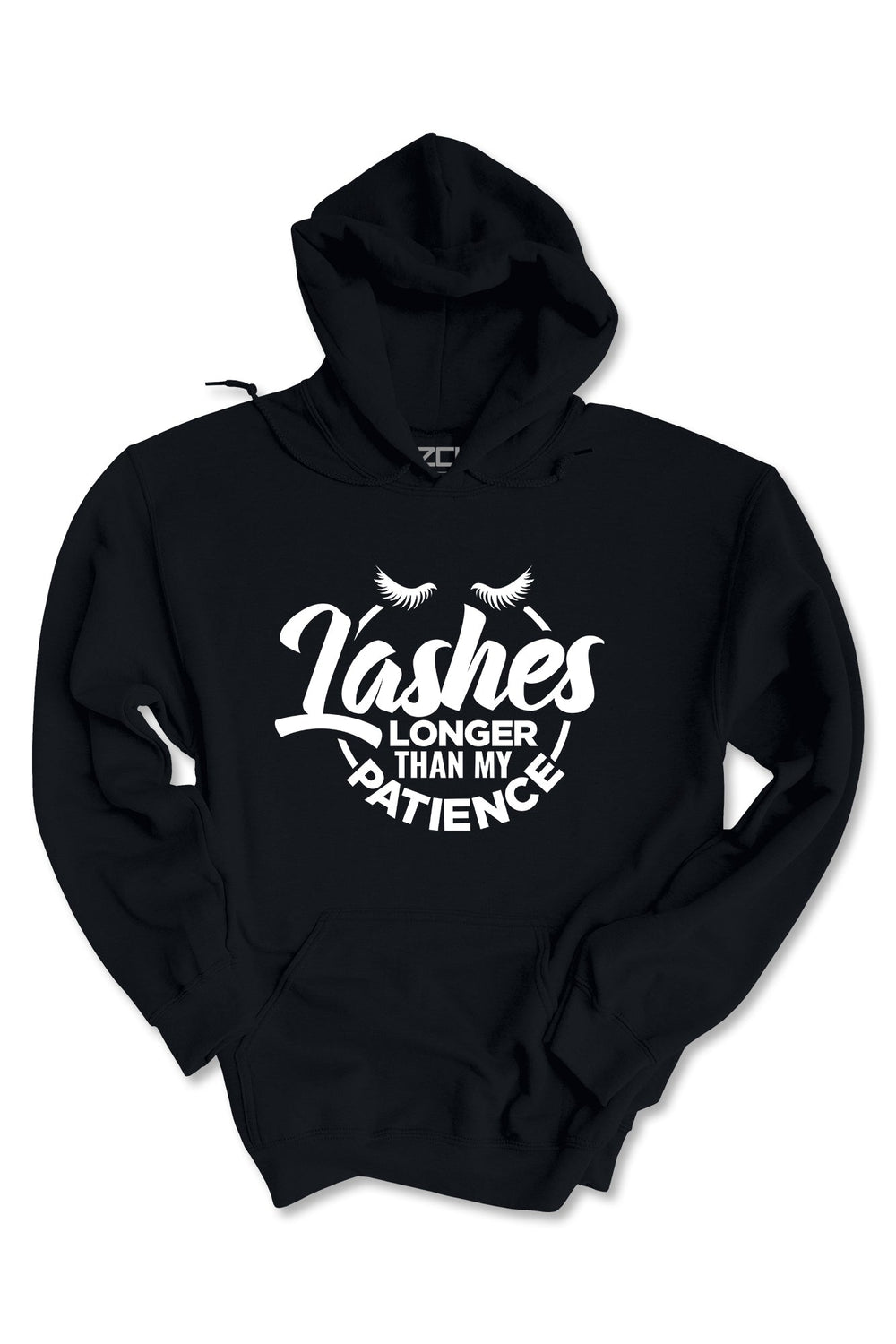Lashes Longer Than My Patience Hoodie (White Logo) - Zamage