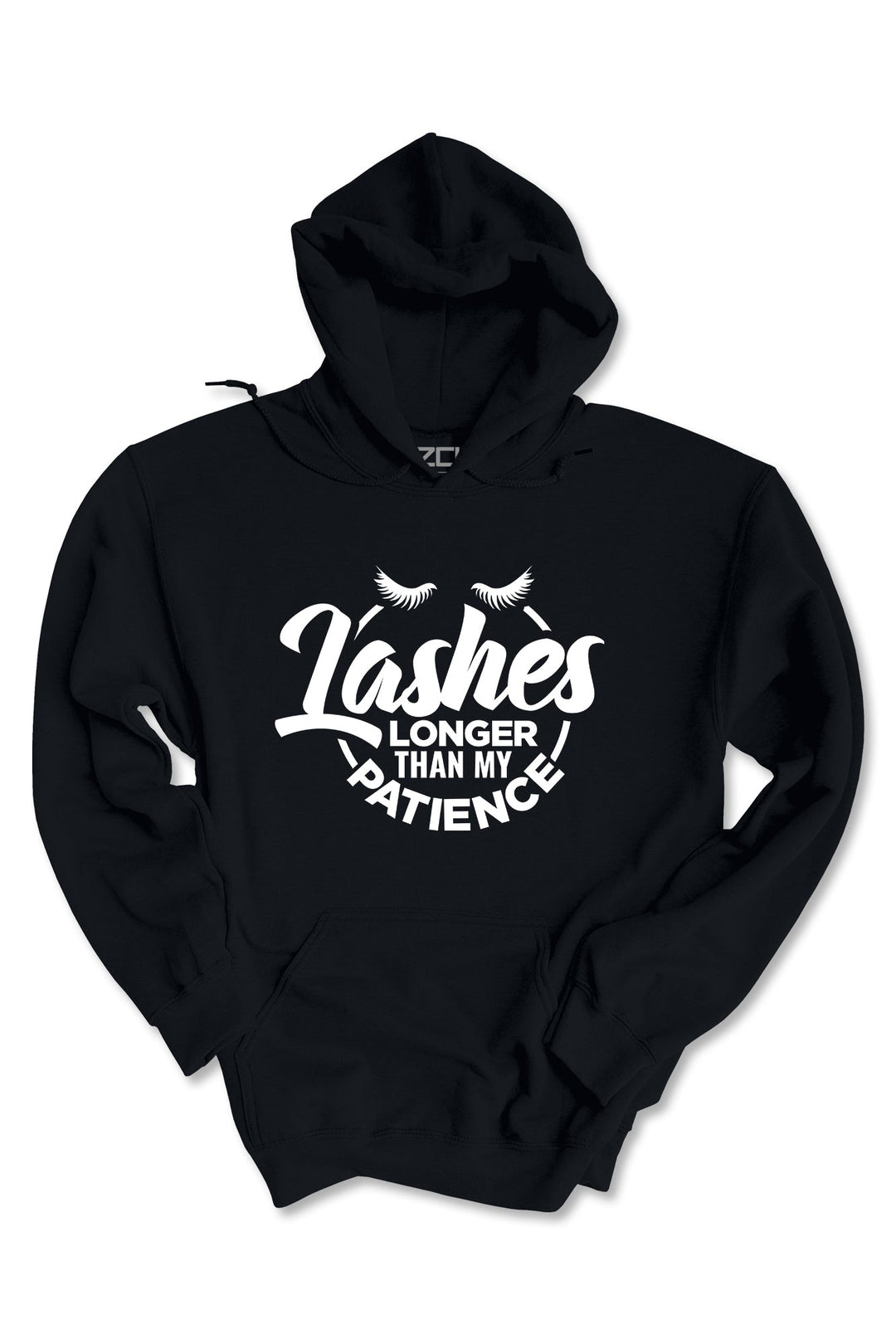 Lashes Longer Than My Patience Hoodie (White Logo) - Zamage