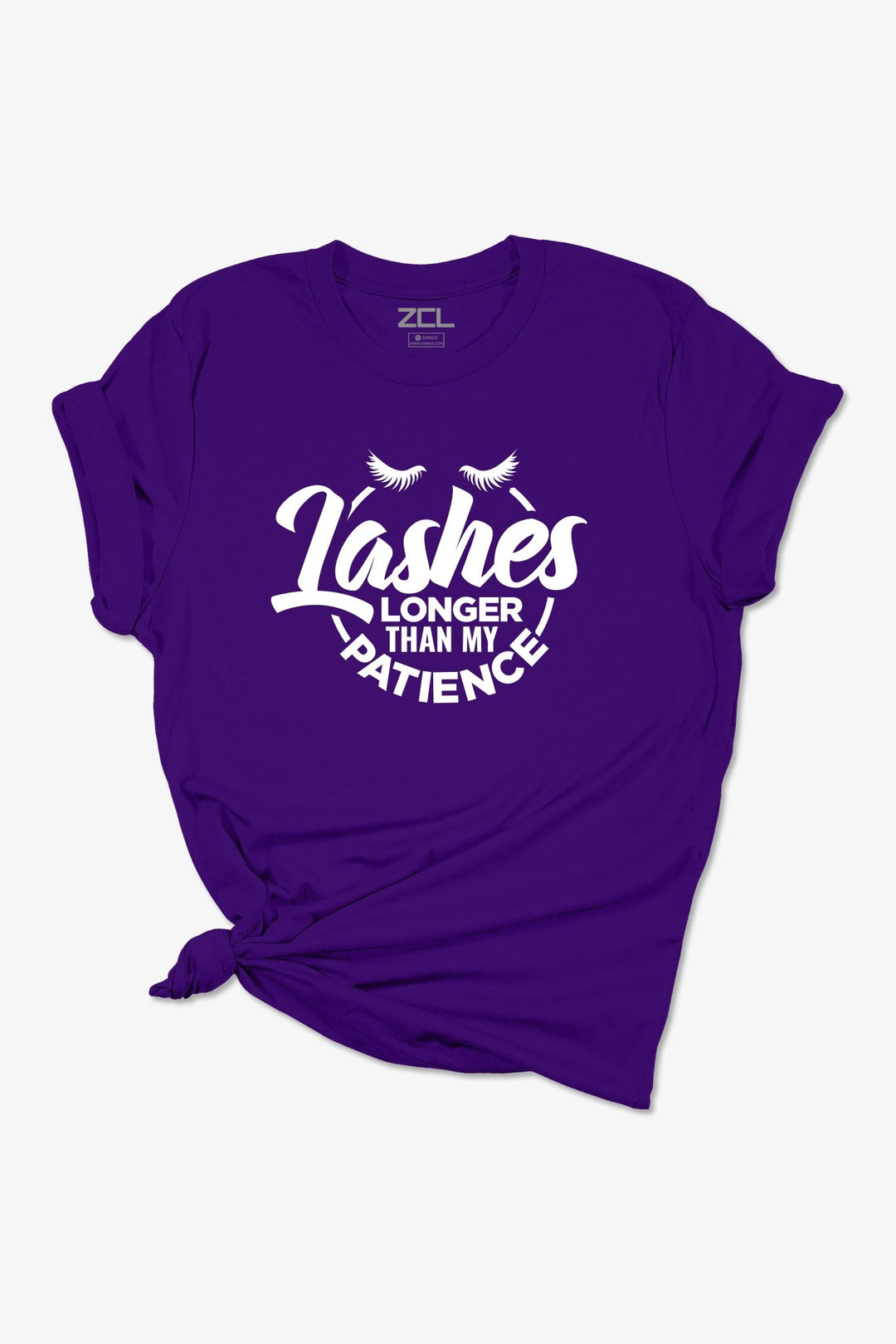Lashes Longer Than My Patience Women's Tee (White Logo) - Zamage