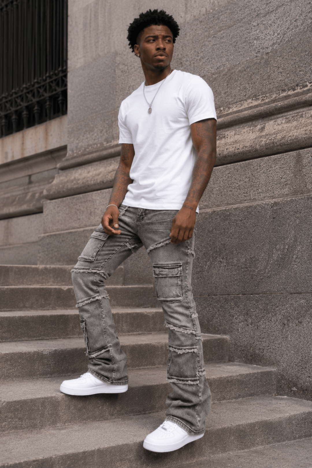 Liberty Edge Stacked Denim (Grey Wash) (J-82) - Zamage