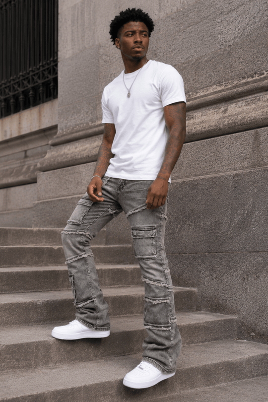 Liberty Edge Stacked Denim (Grey Wash) (J-82) - Zamage