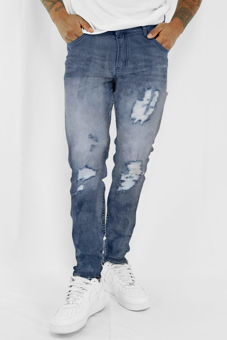 Breeze Fade Distress Denim (Ice Blue)