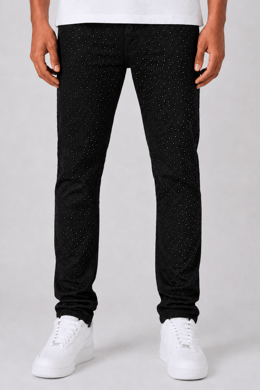 Loaded Rhinestone Denim (Jet Black) (RCF5DM-401) - Zamage